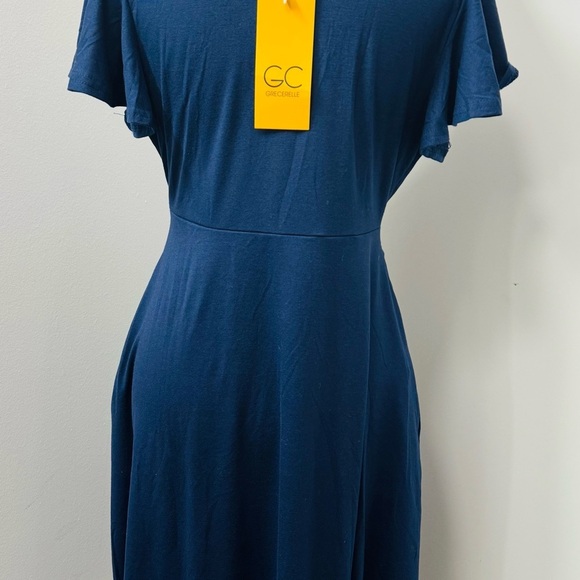 Grecerelle Women's Summer Dress Wrap V-Neck Ruffle Short Sleeve Casual Solid M - Picture 5 of 7